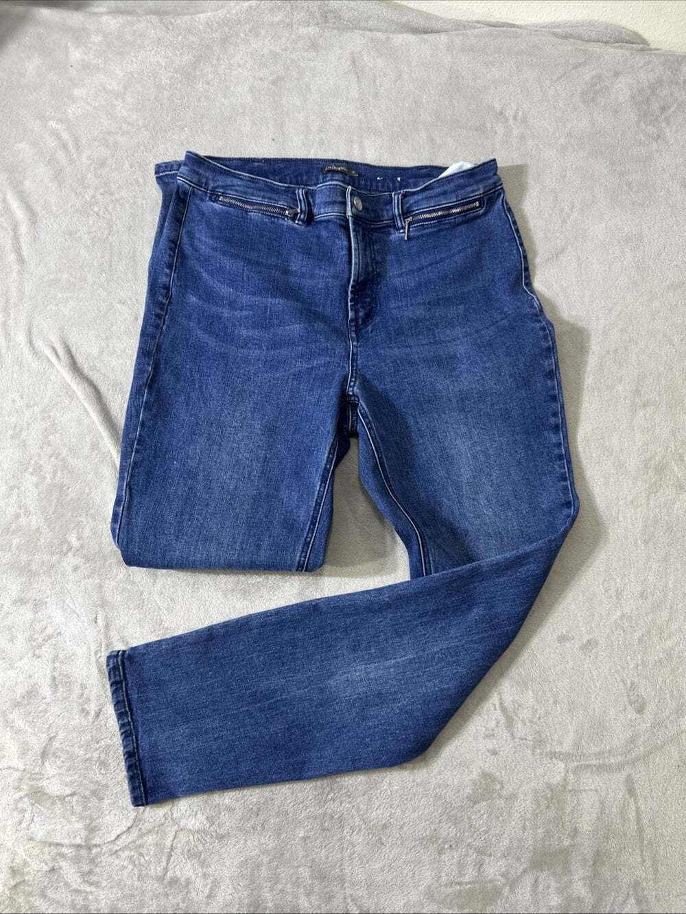 J.McLaughlin Women’s Skinny Jeans Size 10 Blue Mid Rise Stretch Zip Pocket